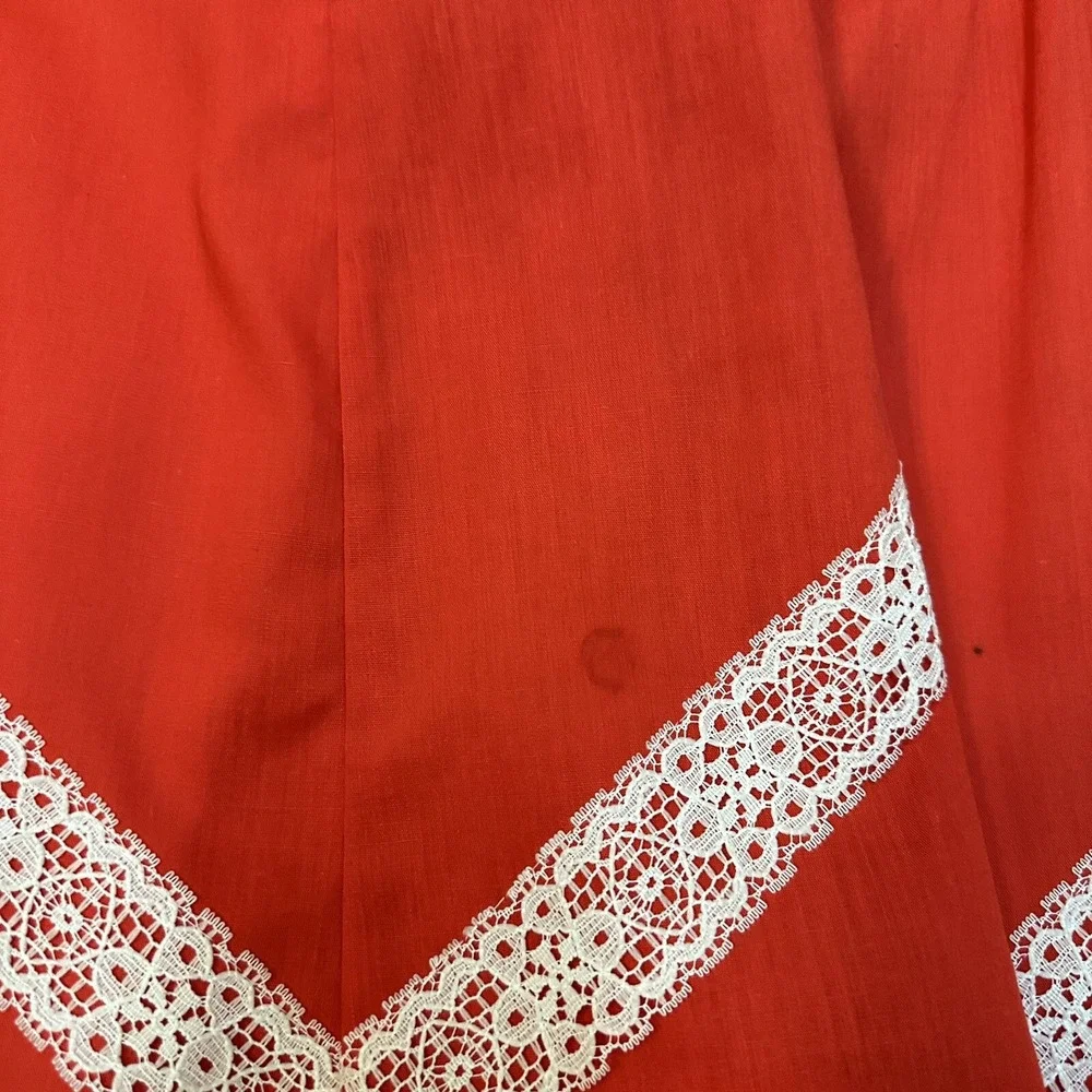Carefree Fashions Vintage Square Dance Set Red White Lace Skirt Blouse Medium